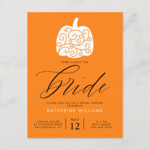 Brautparty Autumn Pumpkin Postcard Postkarte