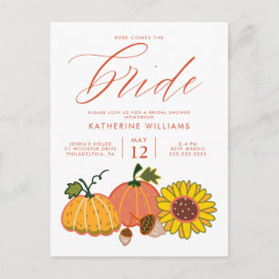 Brautparty Autumn Pumpkins Postcard Postkarte