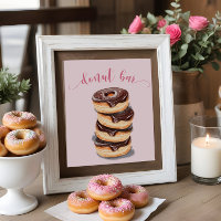 Brautparty-Bar-Schild mit rosa Donuts