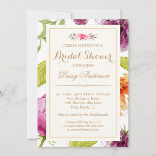 Brautparty Beautiful Floral Watercolor Peñon Einladung
