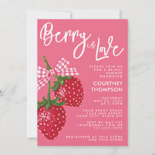 Brautparty 'Berry In Love' Rosa & Rot Erdbeere Einladung