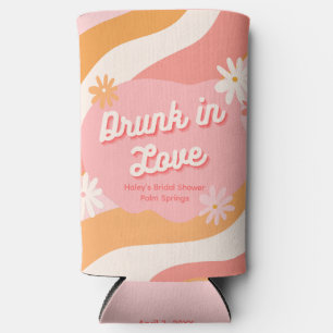 Brautparty Betrunken in Liebe Retro Rosa Dose Kühl Selters Dosenkühler