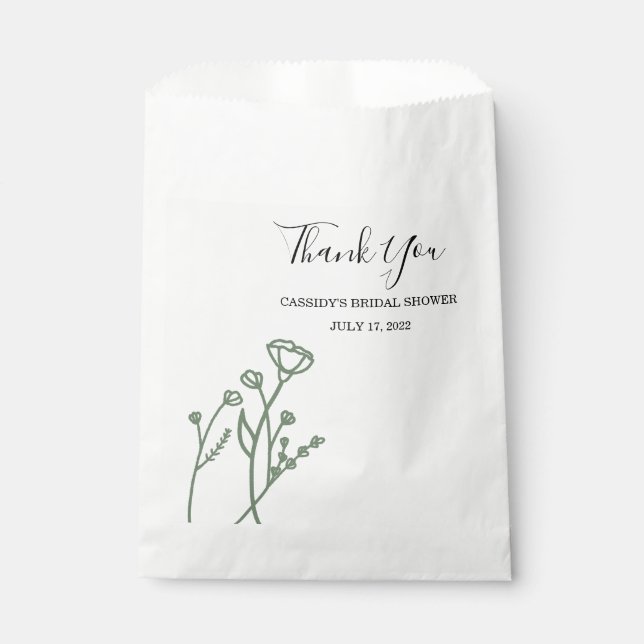 Brautparty Bevorzuge Tag Wildblume Sage Geschenktütchen (Vorderseite)