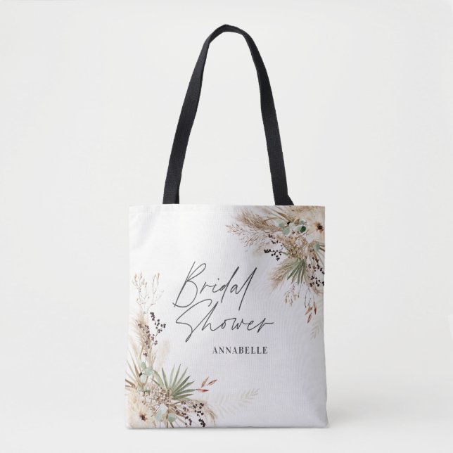 Brautparty bevorzugt Pampas eucalyptus elegante Ta Tasche (Vorderseite)