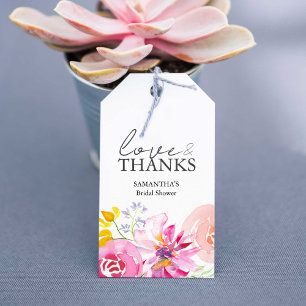 Brautparty Bevorzugung Tags Wasserfarben Blume Geschenkanhänger