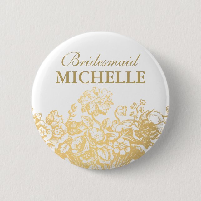 Brautparty-Bevorzugungs-Blumenkorb-Gold Button (Vorderseite)