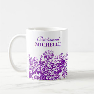 Brautparty-Bevorzugungs-Blumenkorb lila Kaffeetasse