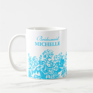 Brautparty-Bevorzugungs-Blumenkorb-Türkis Kaffeetasse