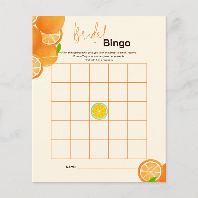 Brautparty Bingo Game (Vorderseite)