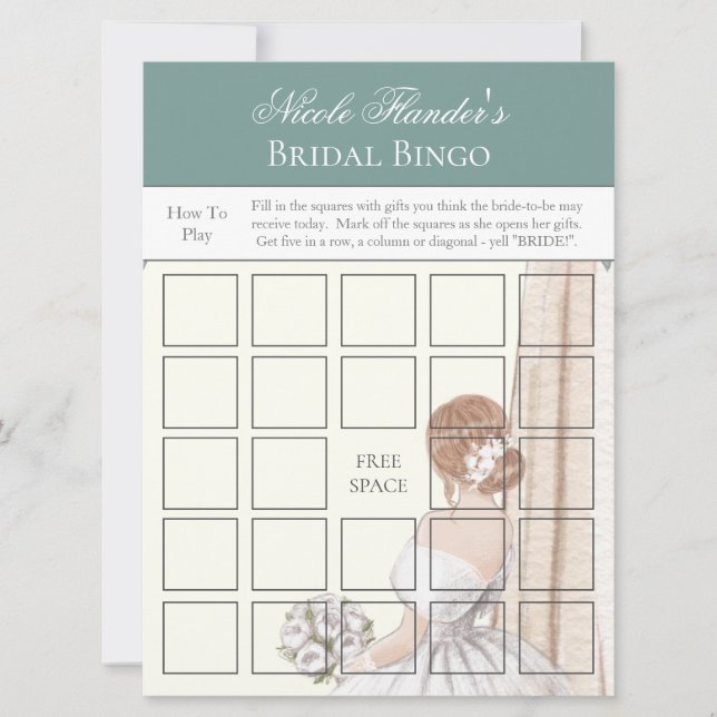 Brautparty - Bingo Game Card Einladung (Vorderseite)