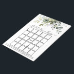 Brautparty Bingo Notizblock<br><div class="desc">Das moderne elegante Botanische Brautparty Watercolor Bingo Sheets Notepad bietet Eukalyptus-Blätter, grünes botanisches Blattwerk, staubblaue Blätter und andere wunderschöne botanische Pflanzen. Trendy Kalligrafie Script.</div>
