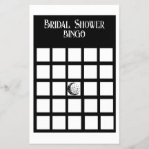 Brautparty Bingo Schwarz-Weiß Minimalistisch