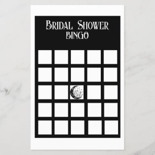 Brautparty Bingo Schwarz-Weiß Minimalistisch Flyer