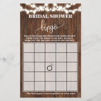 Brautparty Bingo Western Wedding Game Card Flyer