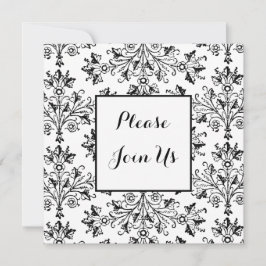 Brautparty Black Daisy Damask Benutzerdefinierte E Einladung