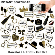 Brautparty Black & Gold Foto Booth Signature-Eigen