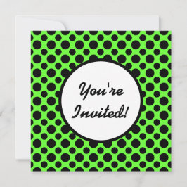 Brautparty Black Polka Dots auf grüne Einladung