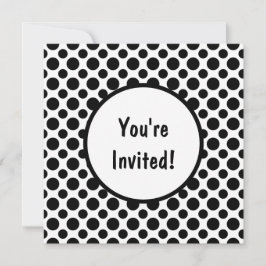 Brautparty Black Polka Dots auf weiße Einladung