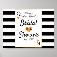 Brautparty Black & White Strips King & Queen