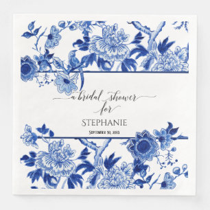 Brautparty Blau Chinoiserie Rodelbahn Serviette