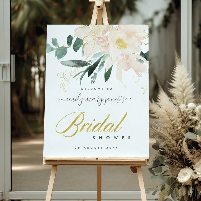 BRAUTPARTY BLAUSH BLUSH FLORAL WATERCOLOR WILLKOMM POSTER (Von Creator hochgeladen)