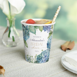 Brautparty Blue Hydrangeas personalisieren - Willk Pappbecher