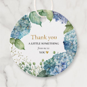 Brautparty Blue Hydrangeas Vielen Dank Geschenkanhänger