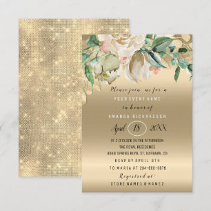 Brautparty Blume Brunch Minze Rose Gold Einladung