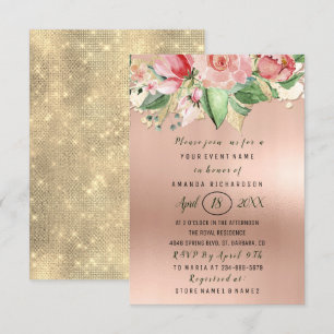 Brautparty Blume Brunch Minze Rose Rosa Einladung