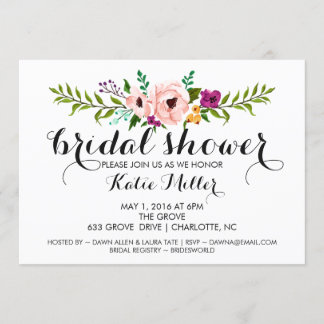 Brautparty Blume Krone II Einladung
