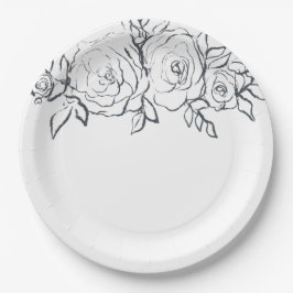 Brautparty, Blumen, Geschirr Pappteller