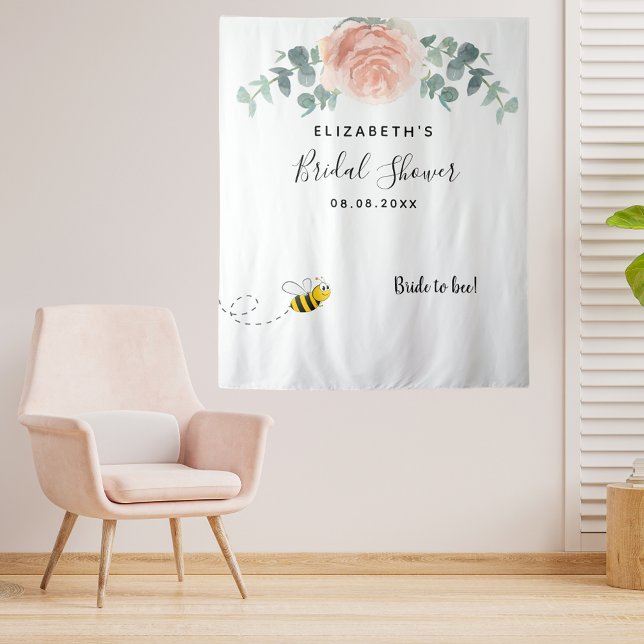 Brautparty Blumenblume Rose Goldblüte zu Biene Wandteppich (Von Creator hochgeladen)
