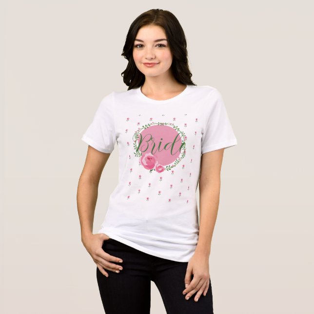 Brautparty Blumenweiße Hemden für Bride Tri-Blend Shirt (Vorderseite voll)