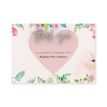 Brautparty Blush and Greenery Danke Karte