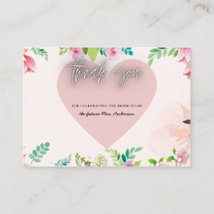 Brautparty Blush and Greenery Danke Karte