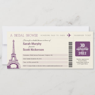 Brautparty Boarding Pass - Paris Frankreich Einladung