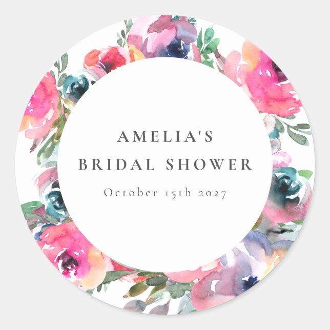 Brautparty Boho Runder Aufkleber (Vorderseite)