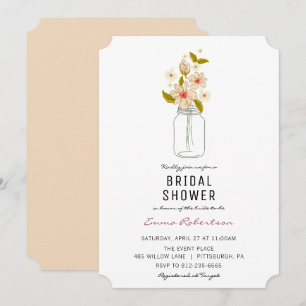 Brautparty Bouquet Mason Jar Einladung