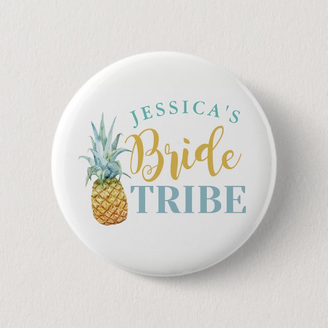 Brautparty-Braut-Abzeichen Bachelorette Ananas Button (Vorderseite)