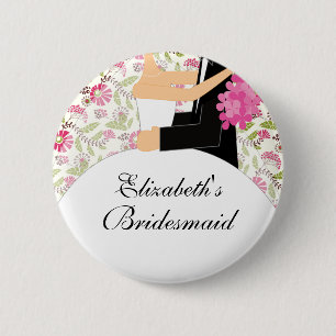 Brautparty-Brautjungfern-Knopf-/Button-Blumen Button
