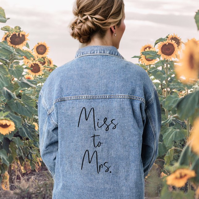 Brautparty Bride Miss zu Mrs. Jeansjacke (Bridal Shower Bride Miss to Mrs. Denim Jacket
)
