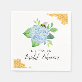 Brautparty Brie to Bee Hydrangea Blue Floral Serviette