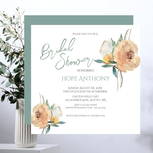 Brautparty Bright Summer Blume Elegant Einladung (Bridal Shower Bright Summer Flowers Elegant Invitation)