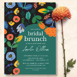 Brautparty Brunch Einladung<br><div class="desc">Modernes Brunch-Design mit großen,  bunten Blume in orange-gelb und blau mit einem modernen Bogen,  der Ihre Party-Infos zeigt.</div>