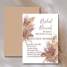 Brautparty Brunch Pampas Elegance Mauve Pink Einladung