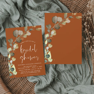 Brautparty Burnt Orange Greenery Eukalyptus Einladung