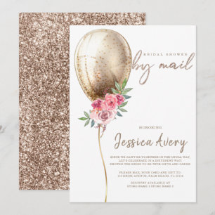 Brautparty by Mail Luxury Beige Ballon Einladung