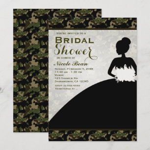 Brautparty Camoflague Bride Moderne Einladungen