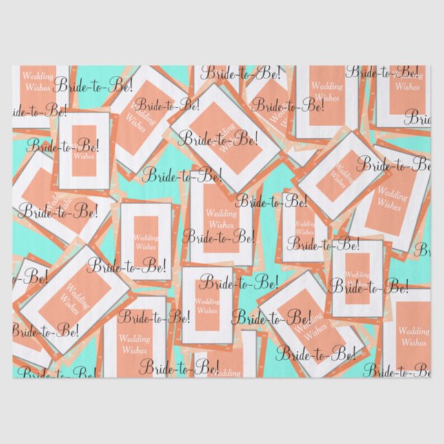 Brautparty Cantaloupe Blue Seidenpapier (Vorderseite)