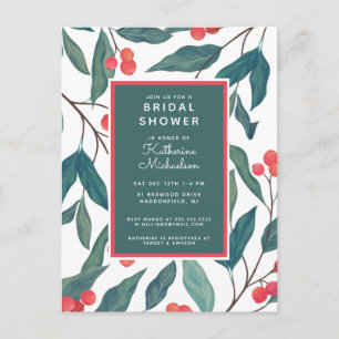 Brautparty Christmas Holiday Floral Postkarte